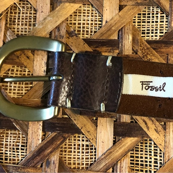 Fossil Unisex Brown Leather Belt in Size 42 - Picture 4 of 8